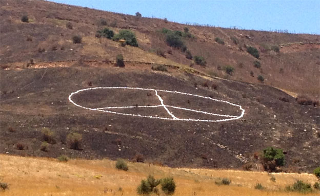סמל השלום הענק שיצרו בגולן (צילום: חדשות 2)
