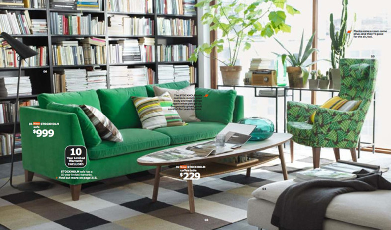 קטלוג 2014, סלון ירוק (צילום: צילום מסך מתוך אתר IKEA)