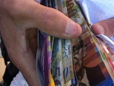 כסף שנמצא אצל ברוני סמים בנגב (צילום: משטרת מרחב הנגב)