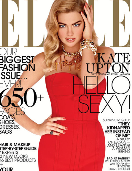 קייט אפטון על שער ELLE (צילום: מתוך מגזין ELLE)