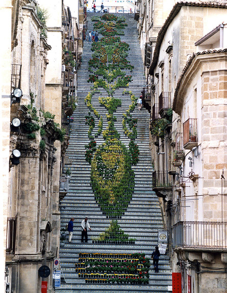 סיצליה, מדרגות, פרחים (צילום: Andrea Annaloro)