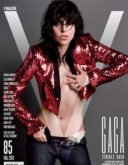 ליידי גאגא בעירום למגזין V (צילום: מתוך V MAGAZINE)
