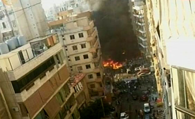 פיצוץ במעוז חיזבאללה בדאחייה, לבנון (צילום: חדשות 2)