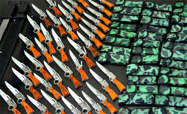 אוסף הסכינים שנתפס בחיפה