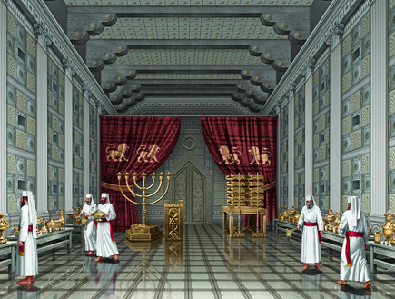 בית המקדש - בפנים (צילום: ציור וקסברגר)