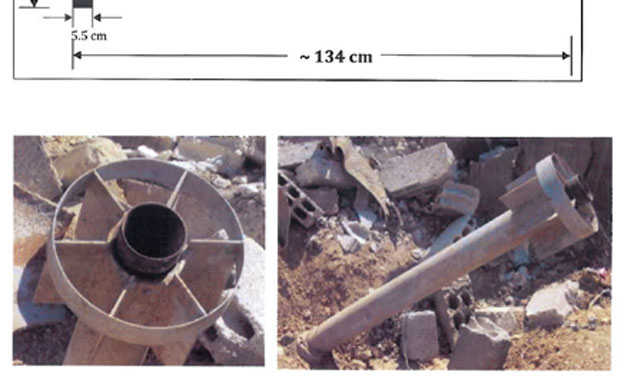 שרידי פגזים שנמצאו בשטח (צילום: או"ם)