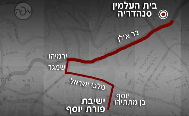 תוואי מסע ההלוויה (צילום: חדשות 2)