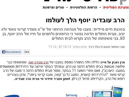התקלה של ynet (צילום: צילום מסך מתוך ynet)