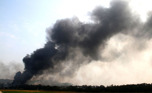בפיצוץ במפעל בוייטנאם (צילום: רויטרס)