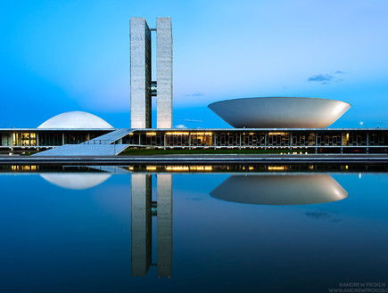 ברזילה, בניין הקונגרס הלאומי חוץ (צילום: Andrew Prokos Architectural Photography)