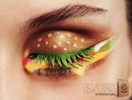 איפור המבורגר בפרסומת של ברגרקינג (צילום: mako אוכל)