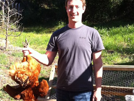 מארק צוקרברג שחט תרנגולת (צילום:  Photo by Flash90)