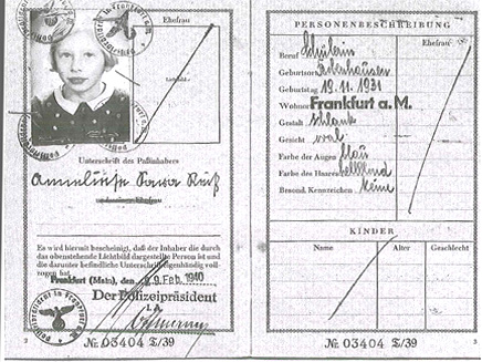 הדרכון הגרמני, איתו עלתה דוד לישראל (צילום: אלבום פרטי)