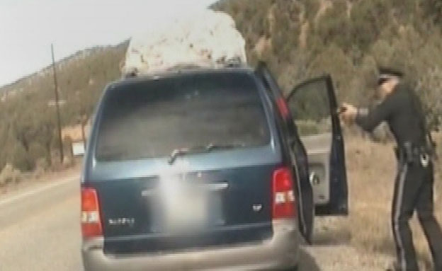 ירי לעבר רכב משפחתי מלא בילדים (צילום: מתוך הסרטון)