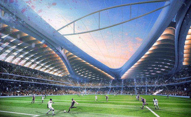 איצטדיון מונדיאל בצורה, פנים (צילום: zaha-hadid.com)