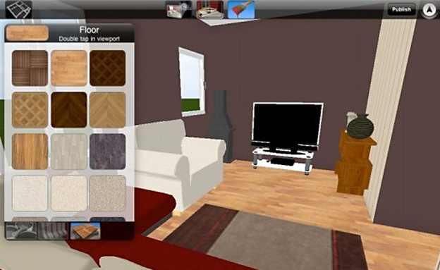 אפליקציות לבית, פרקט (צילום: www.homedesign3d.net)