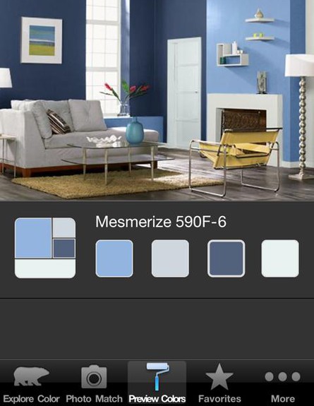 אפליקציות לבית, כחול גובה (צילום: ColorSmart by BEHR)