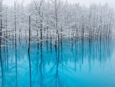 שלג, האגם הכחול (צילום: Kent Shiraishi)