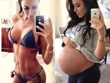 הריון לפני ואחרי Angelica Jaramillo (צילום:  Photo by Flash90, פייסבוק)