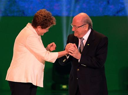 בלאטר ונשיאת ברזיל, דילמה רוסף (gettyimages) (צילום: ספורט 5)