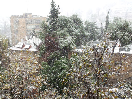 בתים מכוסים בפתיתים לבנים