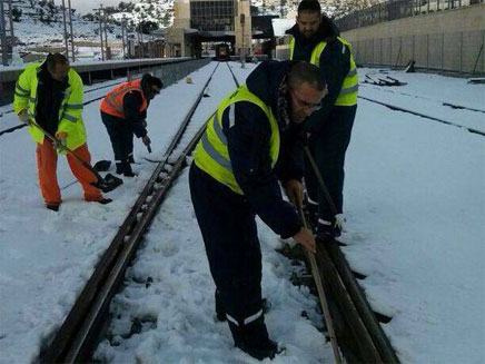 מכינים את המסילה ליציאת רכבות (צילום: פייסבוק רכבת ישראל)