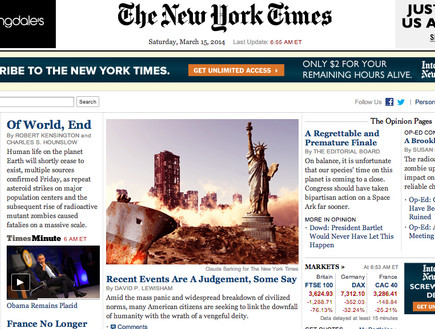 סוף העולם - הניו יורק טיימס (צילום: nytimes.com & Computer Earth)