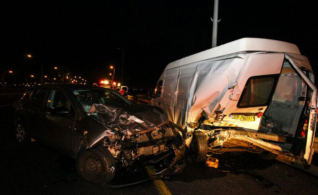 תאונה בכביש 1 (צילום: חדשות 2)