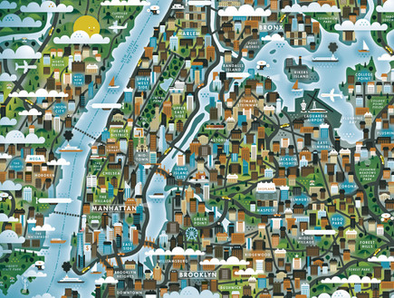 מפות מאוירות, ניו יורק (צילום: האיורים באדיבות KHUAN+KTRON)