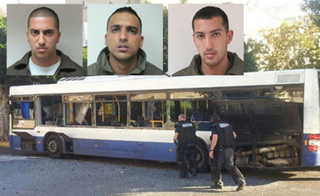 חלק מהחשודים שנעצרו (צילום: אילן לילוש, יחידת הצילום המחוזית ת"א, תקשורת שבכ)