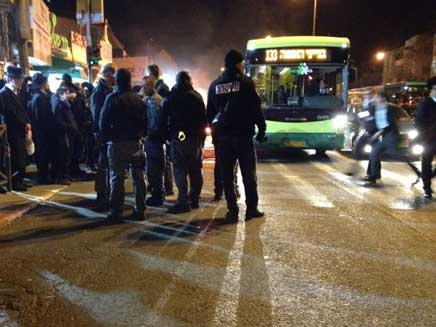 מפגינים עוכבו לחקירה (צילום: הערשי פרלמוטר - חדשות 24)