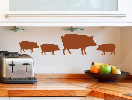 טפטים למטבח, חזירים (צילום: www.etsy.com)