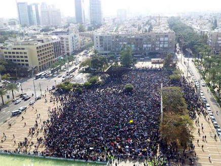 המחאה בתל אביב בחודש שעבר (צילום: יפעת מור)