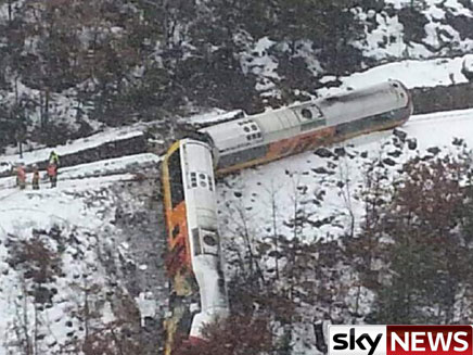 תאונת הרכבת בצרפת (צילום: sky news)