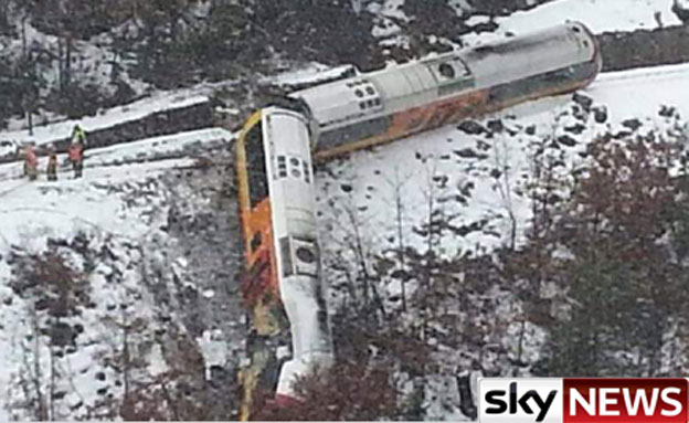 תאונת הרכבת בצרפת (צילום: sky news)