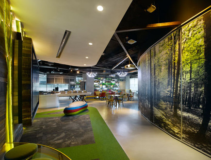 משרדי גוגל חדש, קיר (צילום: indesignlive.sg)
