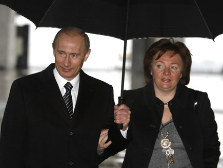  ולדימיר פוטין ואישתו לשעבר לודמילה (צילום: ap)