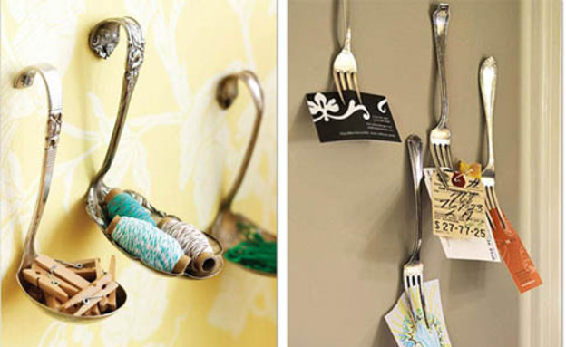 old-utensils-turned-into-wall-hooksפטנטים ממוחזרים (צילום: old-utensils-turned-into-wall-hooks)