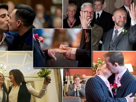 נישואים חד מיניים בבריטניה (תמונת AVI: יוטיוב )