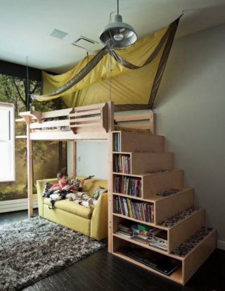 חדרי ילדים, מדרגות גובה (צילום: decoratehomenow.com)
