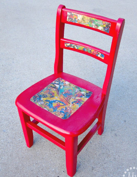 חדרי ילדים, כיסא אדום גובה (צילום: pmodpodgerocksblog.com)