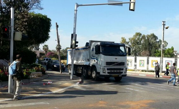 נהג המשאית לא הבחין בשומר הישן, אילוסטרציה (צילום: חדשות 2)