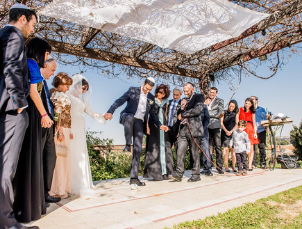 החתונה של ג'וליה ואלעד (צילום: חיים אפריאט)