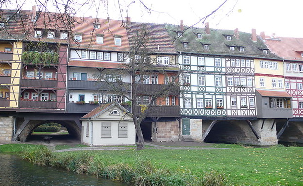 800px-Erfurt,_Krämerbrücke, הגשרים הארוכים בעולם, קרדיט wikipedia  (צילום: wikipedia Erfurt)