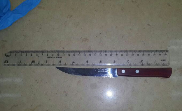 הסכין שנתפסה בידי החשוד (צילום: דוברות המשטרה)