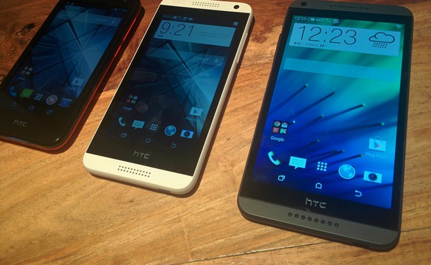 מימין: HTC Desrie 810, 610 ,310 (צילום: אמיתי זיו)