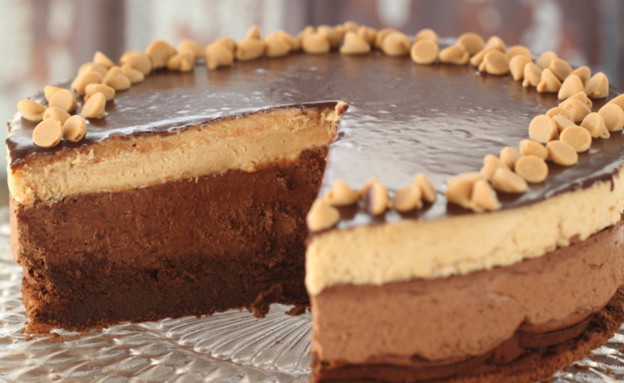 עוגת מוס שוקולד וחמאת בוטנים - העוגה (צילום: חן שוקרון, mako אוכל)