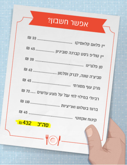 אפשר חשבון מסעדה פאלאס (צילום: mako)