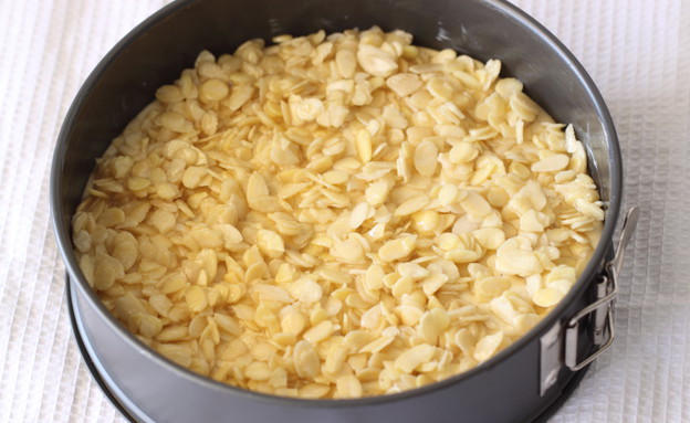 עוגת שקדים וקינמון - עם ציפוי השקדים