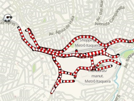 מפת הפקקים של ווייז בברזיל (צילום: Waze)